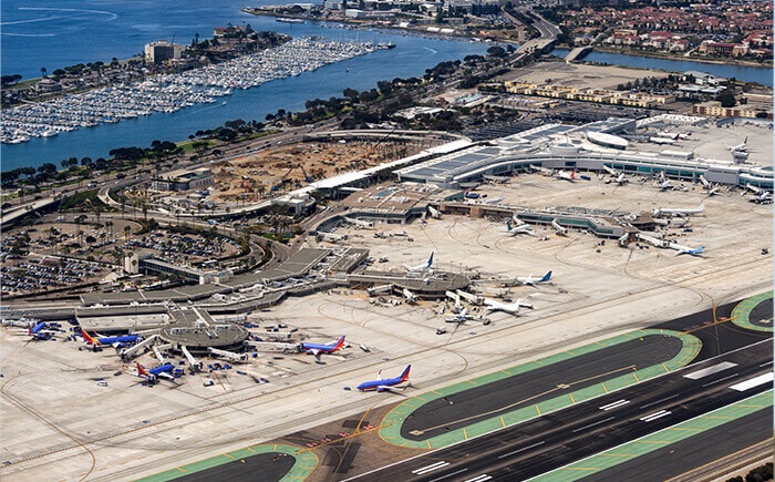 Aerial view of San Diego International Airport