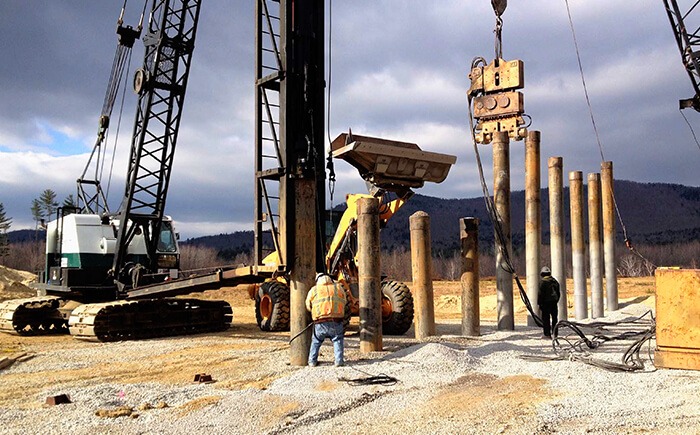 Construction workers providing on-site ground improvement services