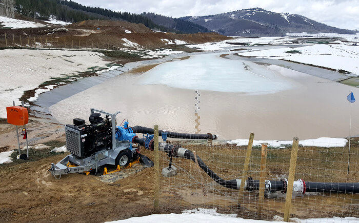 Equipment at construction site used for surface water management 