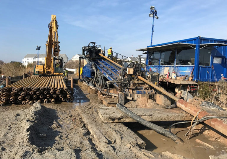 Horizontal directional drilling for offshore wind