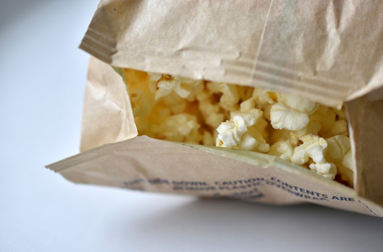 Bag of microwave popcorn