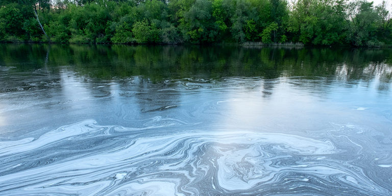 Polluted canal