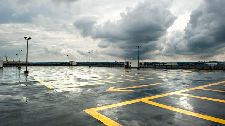 Wet parking lot