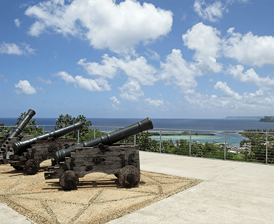 Cannons on a balcony in Hagatna.