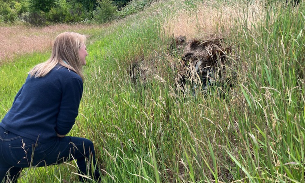 Haley & Aldrich’s Jennifer Casler on a rural site in Oregon.